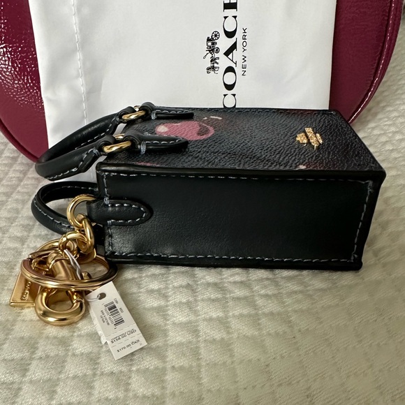 NWT | COACH North/South Mini Tote Bag Charm | Cherry Print - Picture 9 of 14